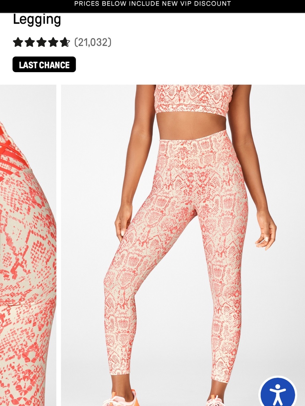 Fabletics Coral Snake Print High-Waist Leggings